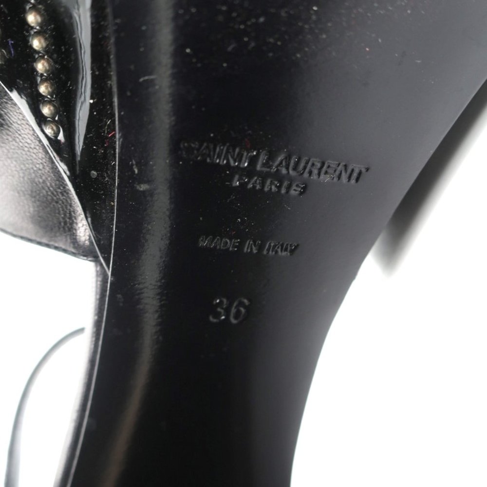 SAINT LAURENT CANDY DOUBLE KNOT STUDDED PLATFORM SANDALS BLACK LEATHER SIZE 36 - Picture 12 of 12